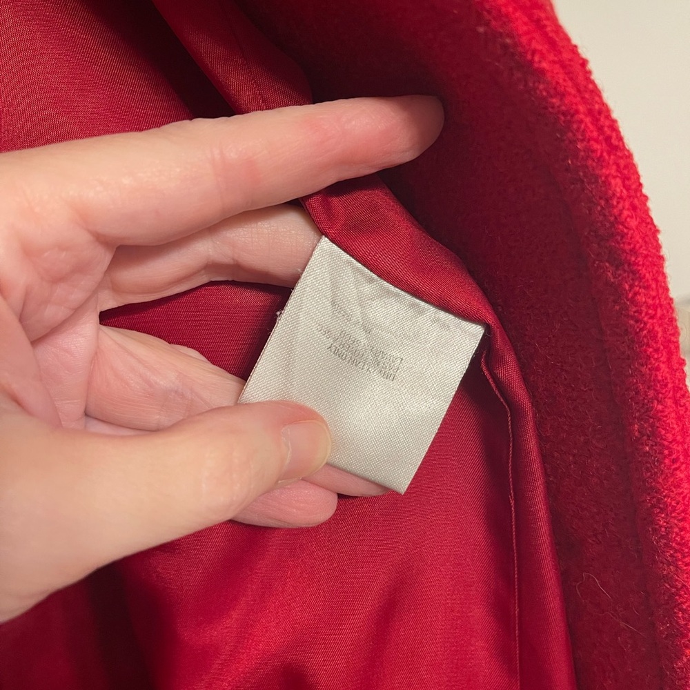 Red Wool Liz Claiborne Coat - Picture 8 of 9